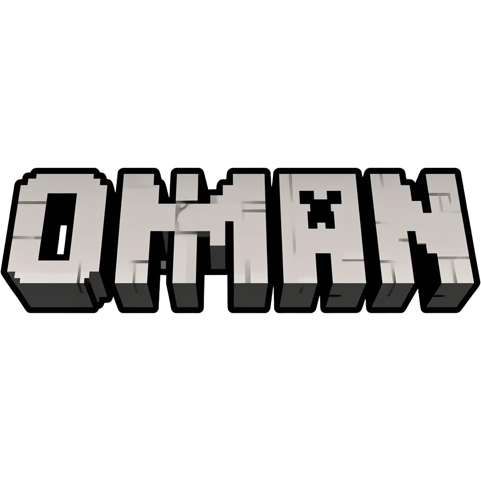 The name Omran is written in Minecraft letters emoji