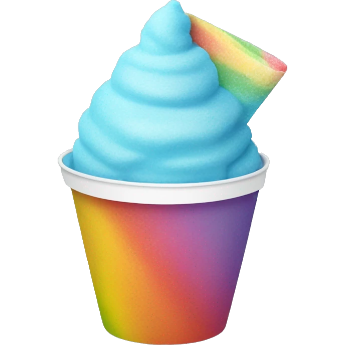Rainbow sno cone in paper cup emoji