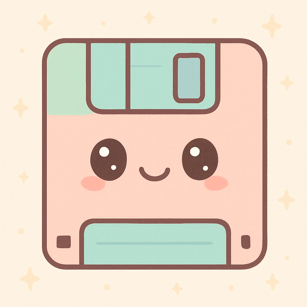 Floppy disk retro-tech aesthetic emoji