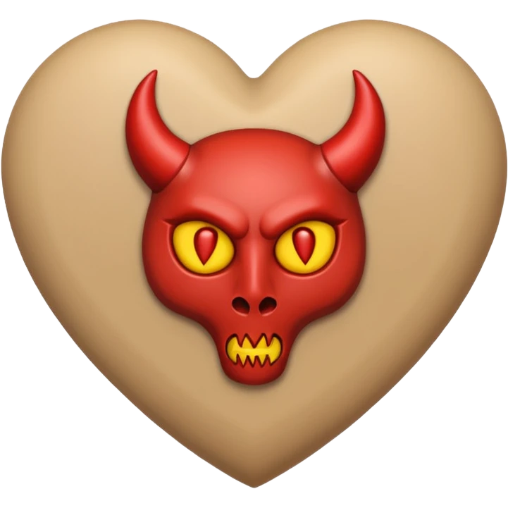 beige heart satanic emoji
