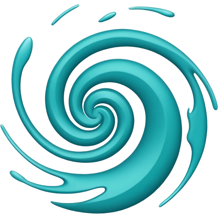 Swirl storm mark the colur teal emoji
