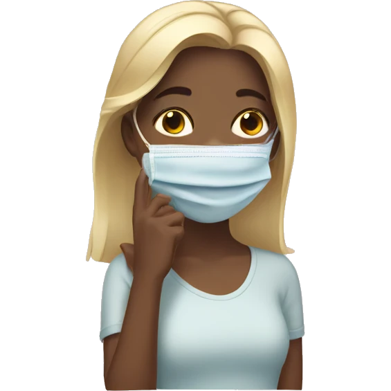 Girl doing a face mask  emoji