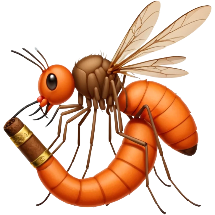 mosquito naranja fumando cigarro  emoji