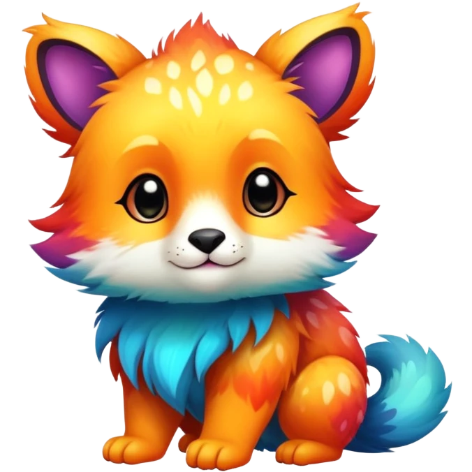 Exotic shiny rare epic cute animal-creature, full body, with random markings emoji
