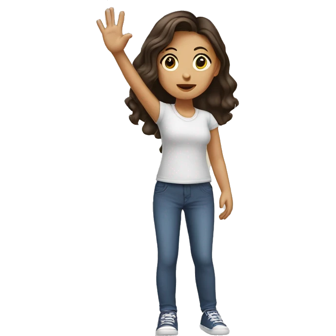 Brunette girl raising her hand￼ emoji