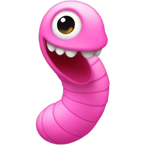 A pink worm emoji