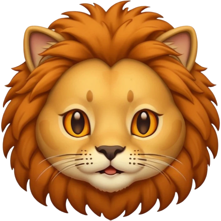 cute cat-lion hybrid emoji, simple, expressive emoji