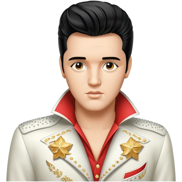 Elvis Presley with pompadour hairstyle, chest and up portrait emoji