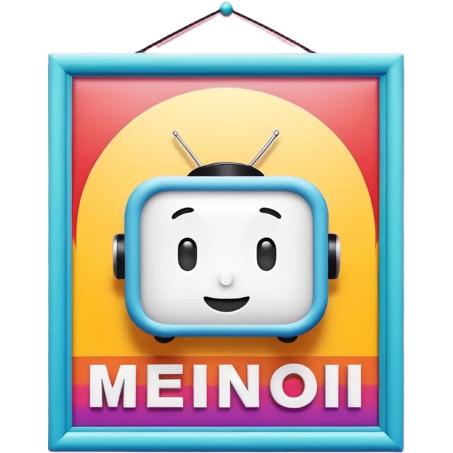 A 3D cartoon movie advertisement poster hanging on a wall, colorful cinematic design, visible border, flat lighting, Memoji-style. emoji