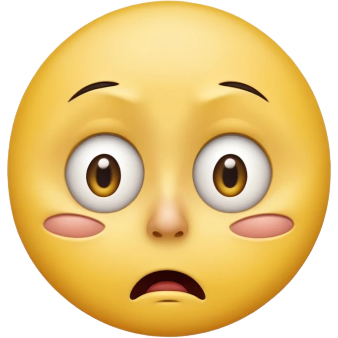 Can you make a shocked face that kinda looks disgusted  make it one of the yellow ones that are circular like this 😞 so no nose no plush no eyebrows no chin cartoony and not realistic emoji
