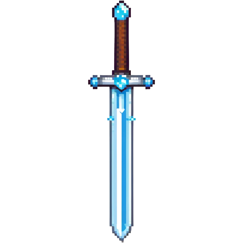 Silver sword with blue gem

 emoji