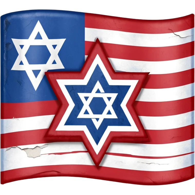United States flag with a swastika symbol and star of david symbol on the flag emoji