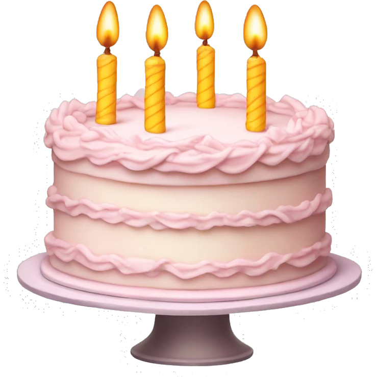 Pretty Light pink vanilla birthday cake  emoji