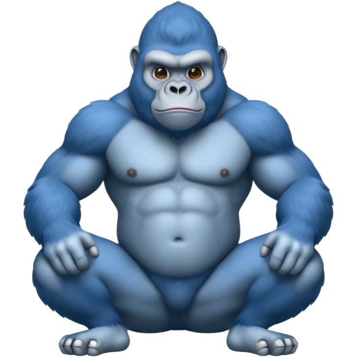 A blue gorilla with no legs emoji
