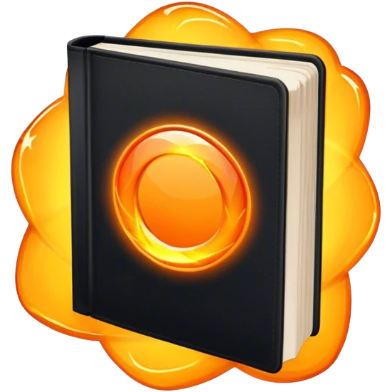 A bright orange book with a black, bold X with an edgy texture, exuding energy and pure, unapologetic confidence..orange halo aura.. unstoppable emoji