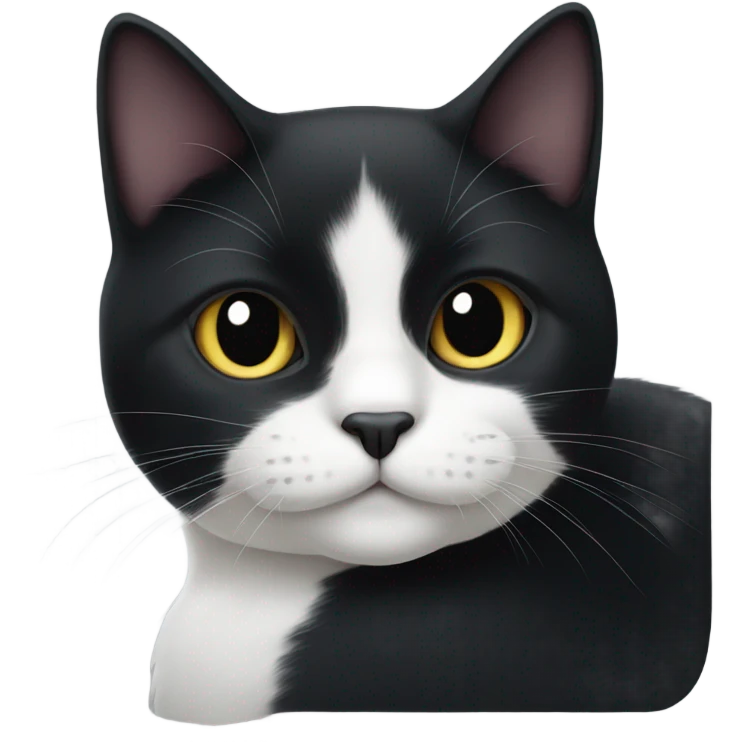 Black cat with tuxedo emoji