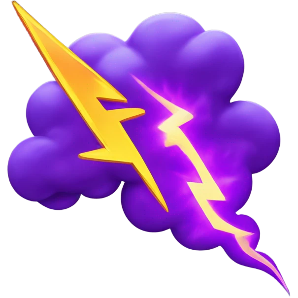 A CLOUD WITH PURPLE LIGHTNING BOLT WITH FIRE  emoji