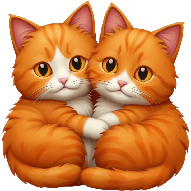 Two cats in love cuddling emoji