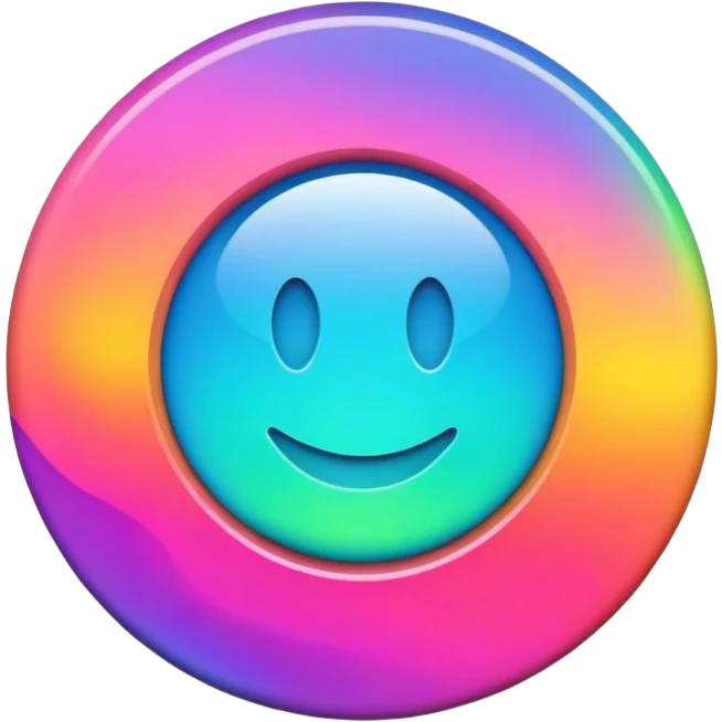 Psychedelic colored circle button Border emoji