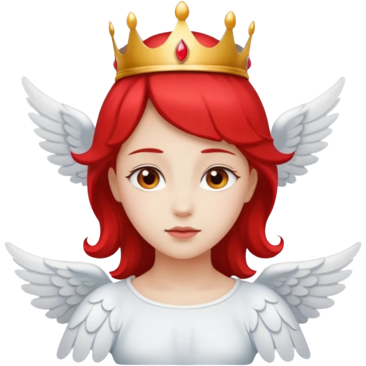 an angel with a red crown on her head, 4 wings emoji