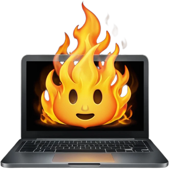 malwarebytes burning laptop emoji