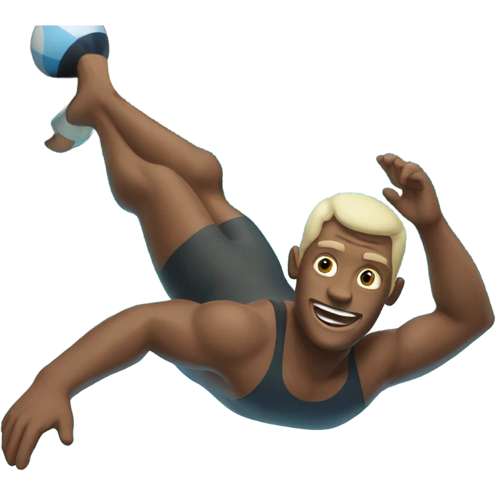 An emoji of a fair-skinned man diving headfirst into a pool. emoji