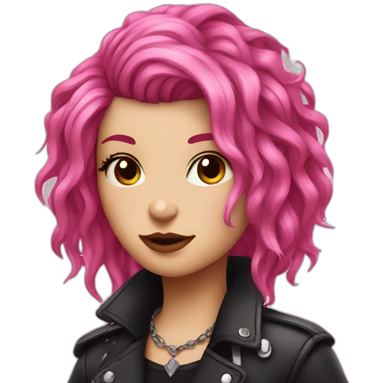 Pink hair punk girl emoji