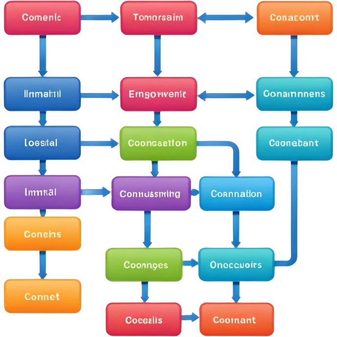 A simple colorful flowchart emoji