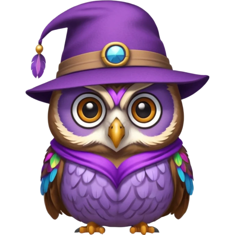 owl wear purple with hat emoji