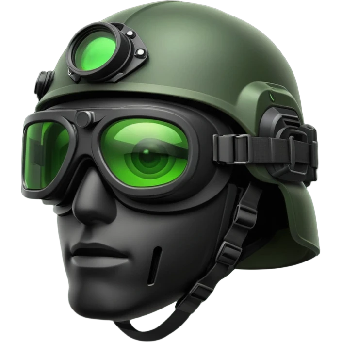 military helmet with nightvision goggles emoji
