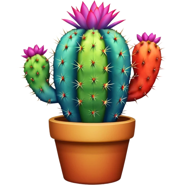 Rainbow cactus emoji