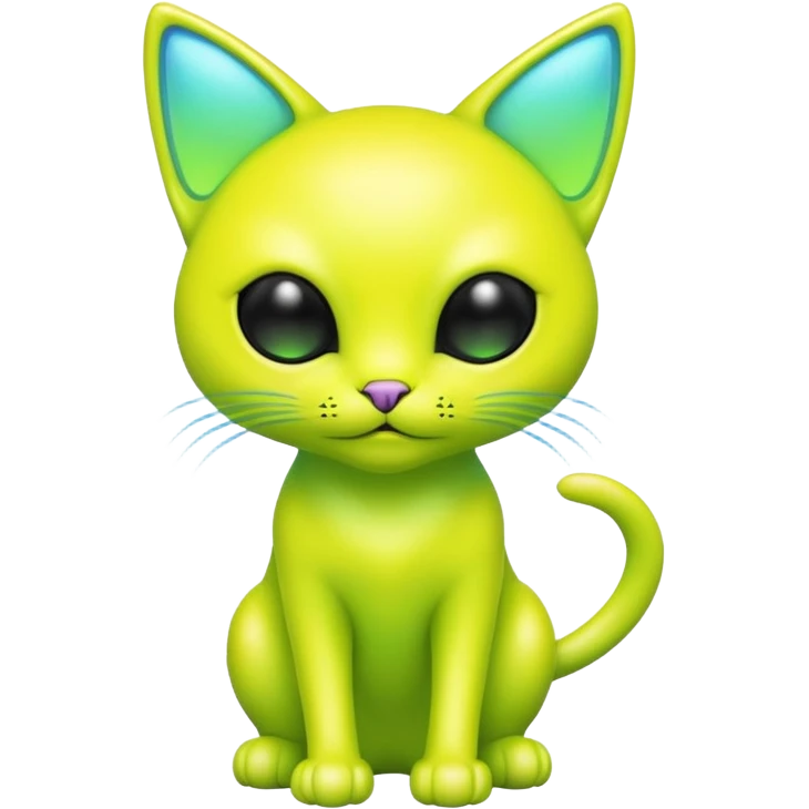 neon yellow alien cat emoji