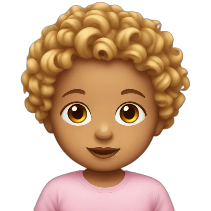 Baby with curly emoji