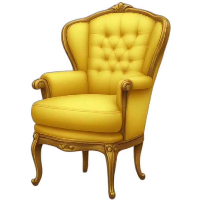 Fauteuil jaune avec un chat eoux emoji