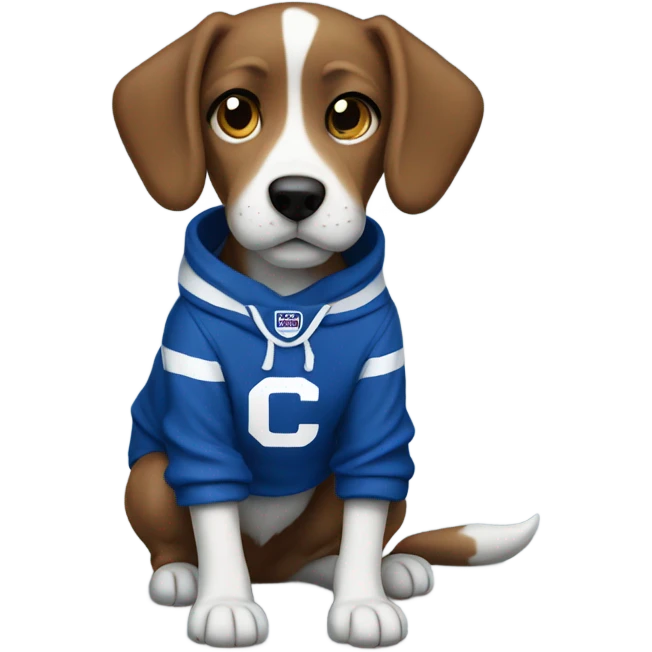 Dog wearing colts sweatshirt emoji