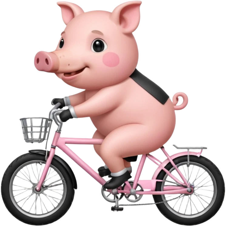 smiling pig riding a bike  emoji