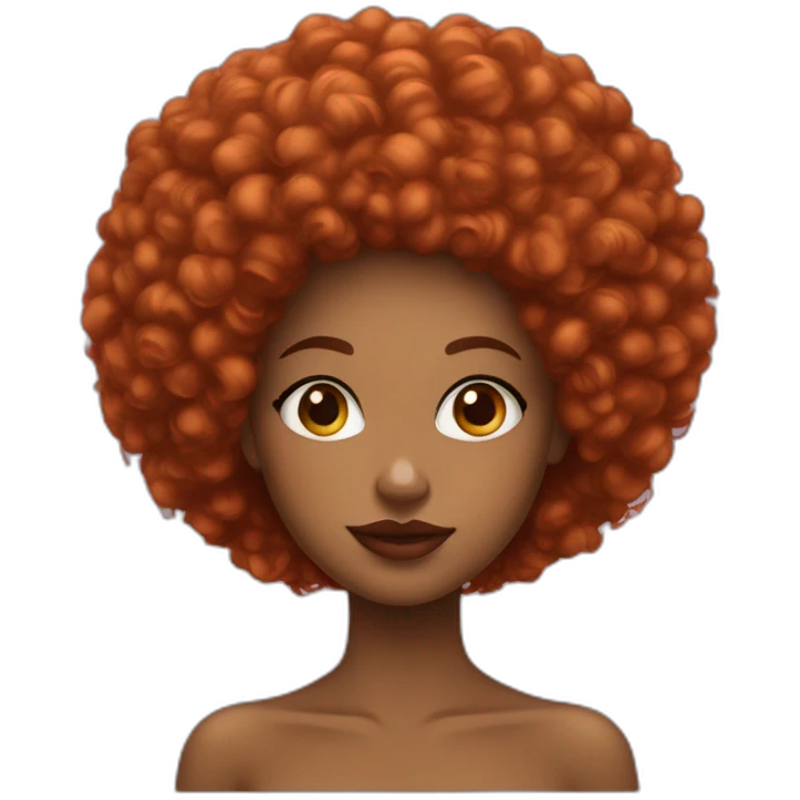 fille afro roux, rouge a levre emoji