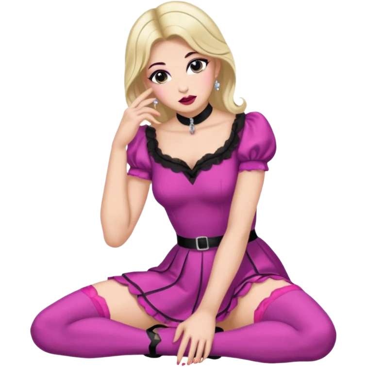 Submissive male sissy cuck on knees wearing female clothes emoji
