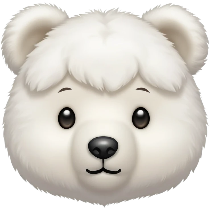 Cute white teddy bear head emoji