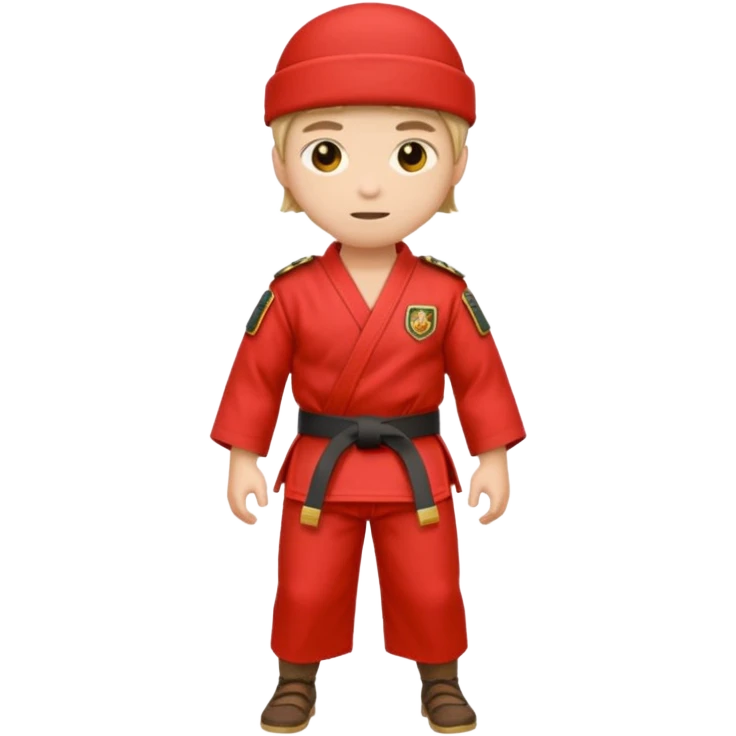 🥋 emojiyi kıyafeti ve kuşağı kırmızi renk yap emoji