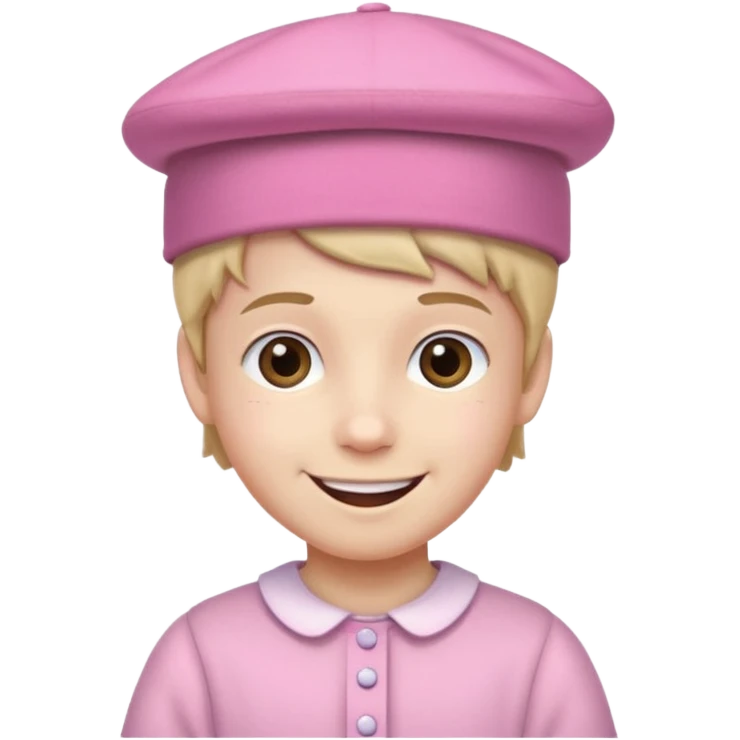 pink hatt and dress boy emoji