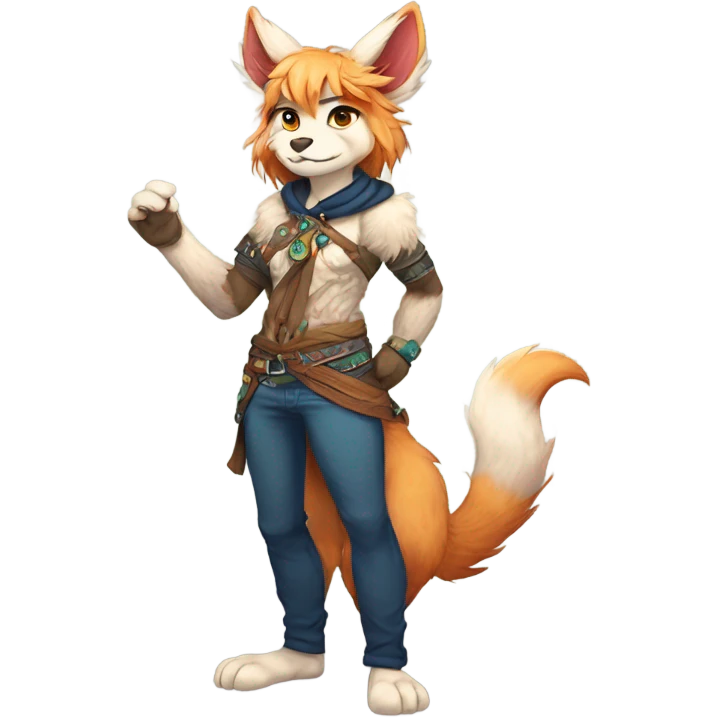 Anthro Colorful Fionbri Furry by Falvie-Griffsnuff-Kamirah-LiLaiRa, full body emoji