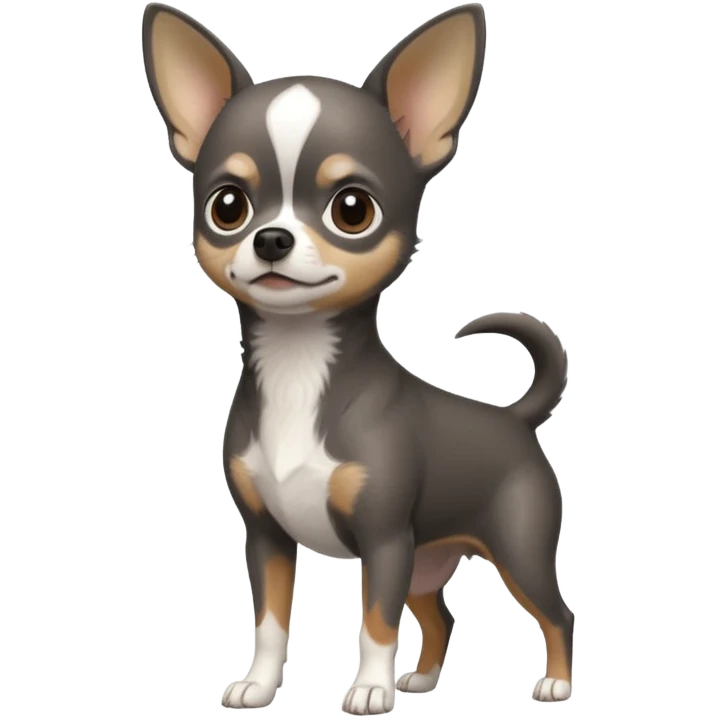 Dark graphite Chihuahua with white markings emoji