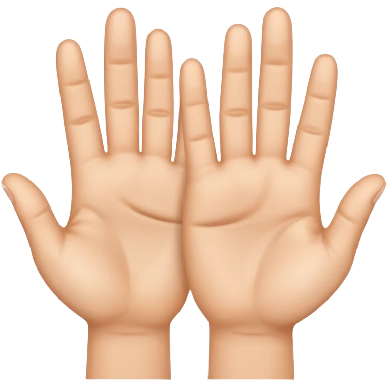 create emoji, 3 hands, 2 with 5 fingers extended, one with 4 fingers emoji