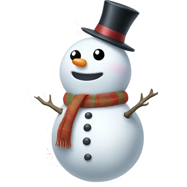 Cute white snowman emoji