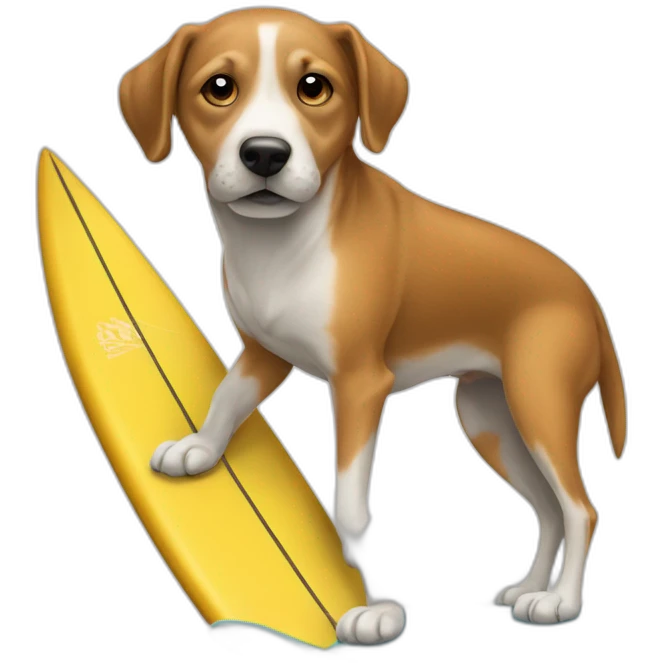 Chien sur planche de surf emoji