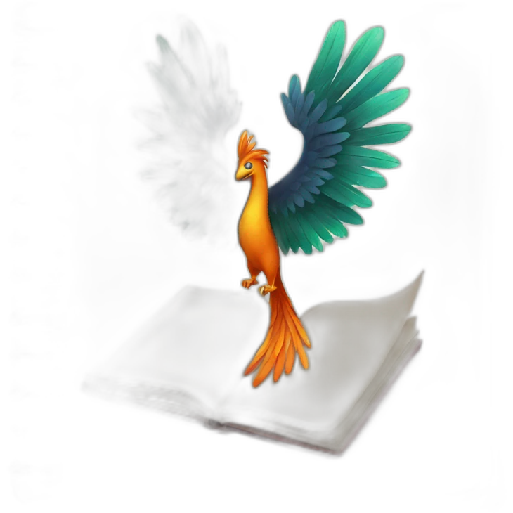 Phoenix with a notebook emoji