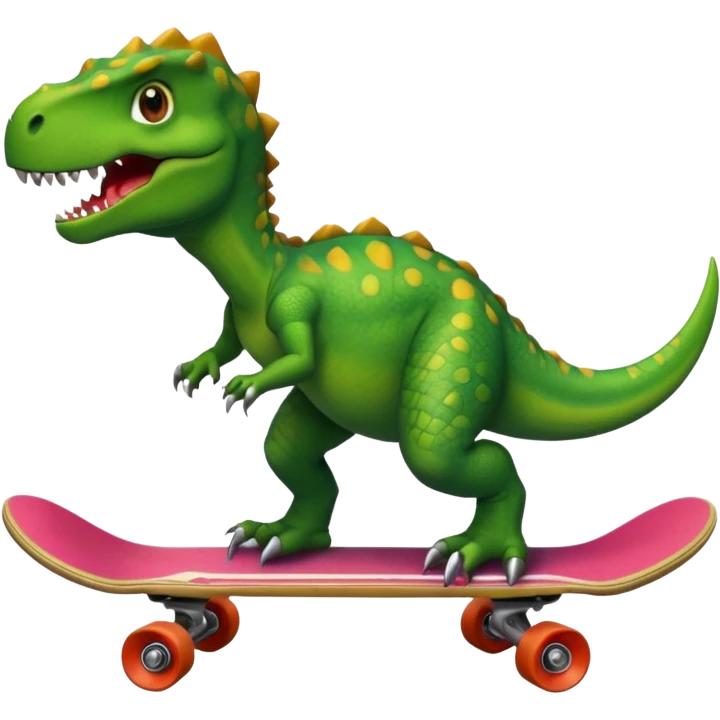 Dinosaur on a skateboard emoji