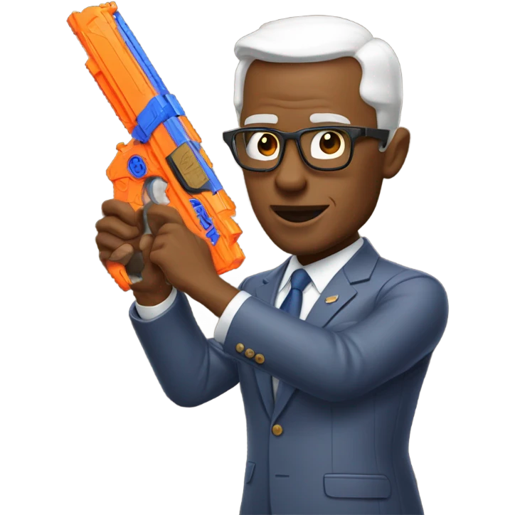 The president holding a nerf gun  emoji