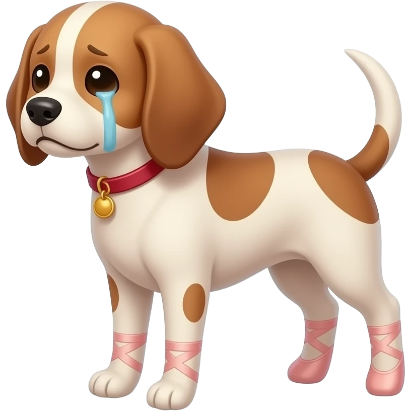 sad balerina-dog emoji